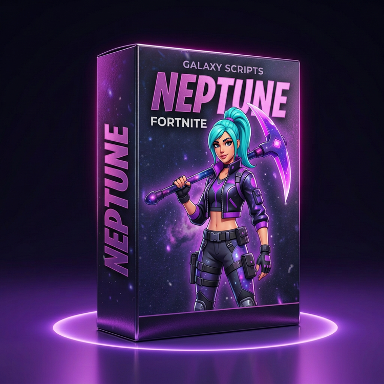 Boîte Neptune avec personnage style Fortnite